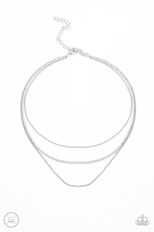 Battle of the Glitz - White - Paparazzi Necklace