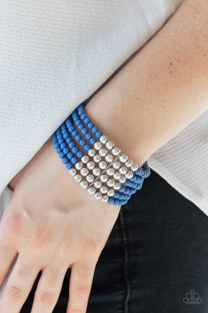 LAYER It On Thick - Blue - Paparazzi Bracelet