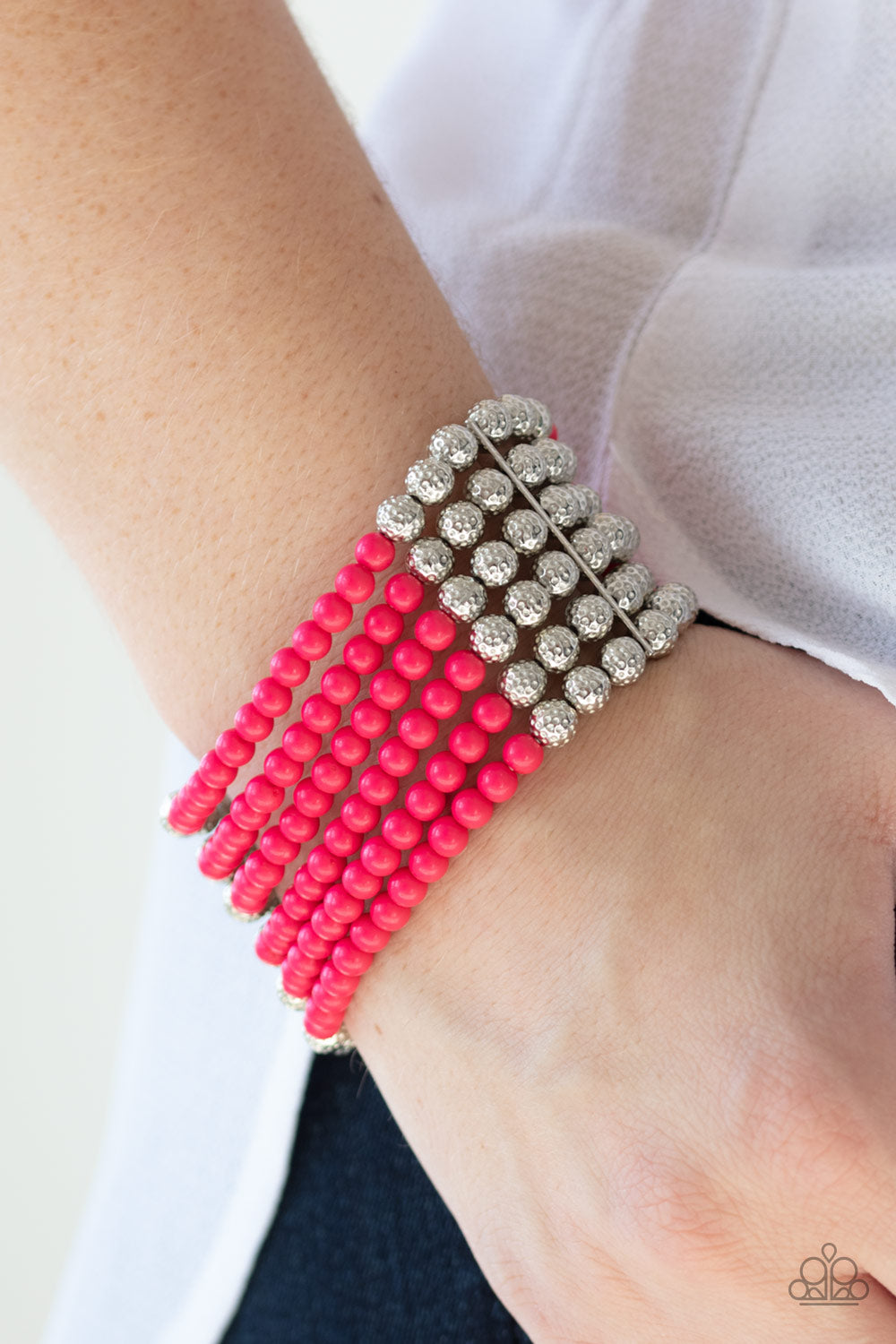 Layer It On Thick - Pink - Paparazzi Bracelet