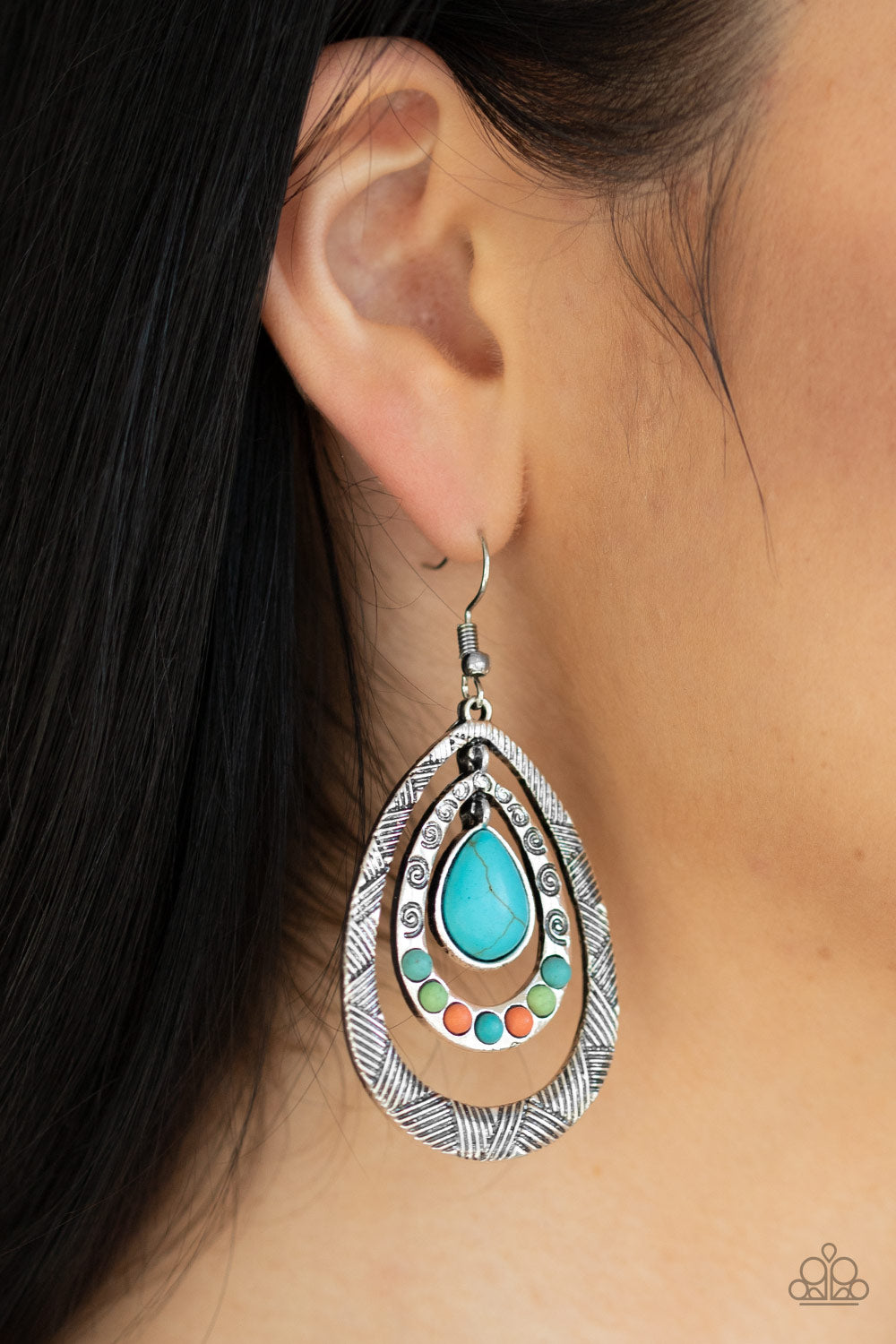 Terra Teardrops - Multi - Paparazzi Earrings