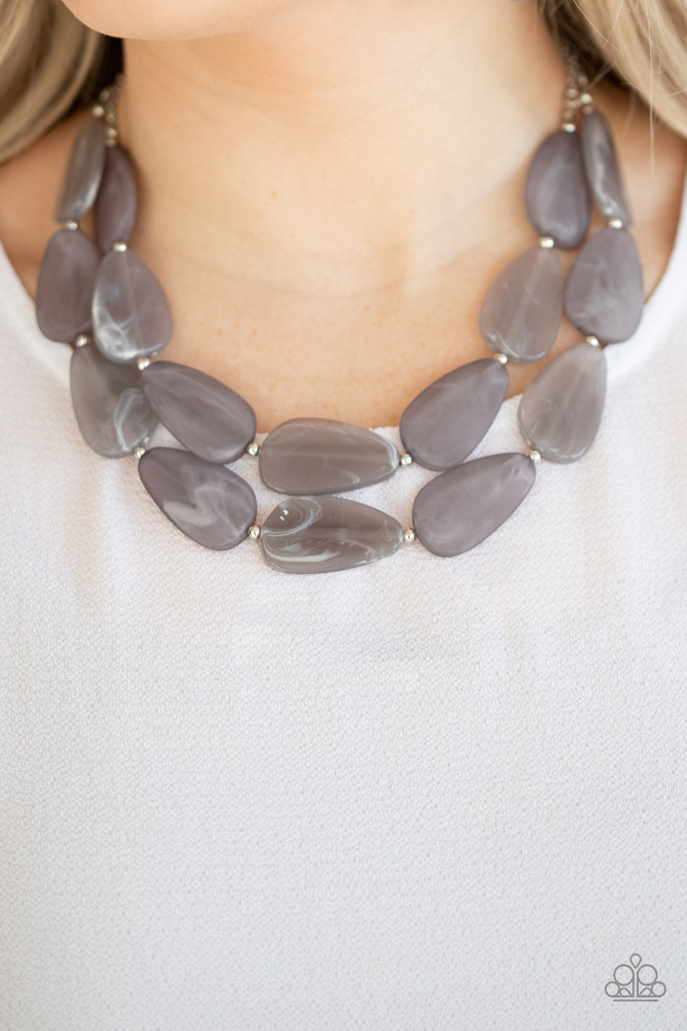 Colorfully Calming - Silver - Paparazzi Necklace