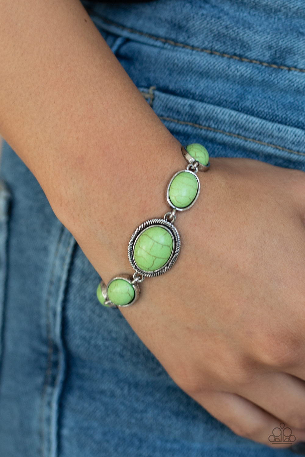 Serene Stonework - Green Adjustable Clasp Bracelet