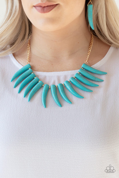 Tusk Tundra - Blue - Paparazzi Necklace