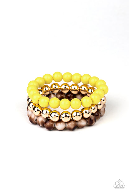 Courageously Couture - Yellow - Paparazzi Bracelet