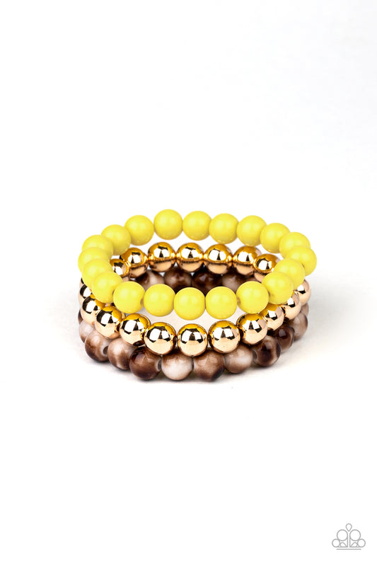 Courageously Couture - Yellow - Paparazzi Bracelet