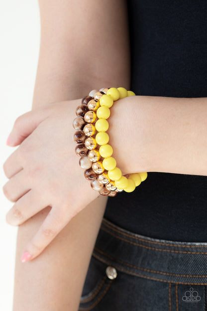 Courageously Couture - Yellow - Paparazzi Bracelet