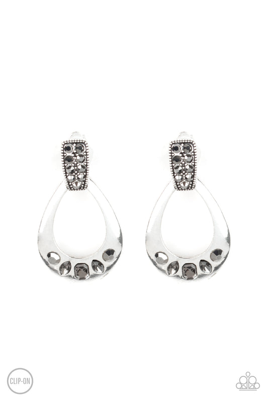 Broker Babe - Silver - Paparazzi Earrings