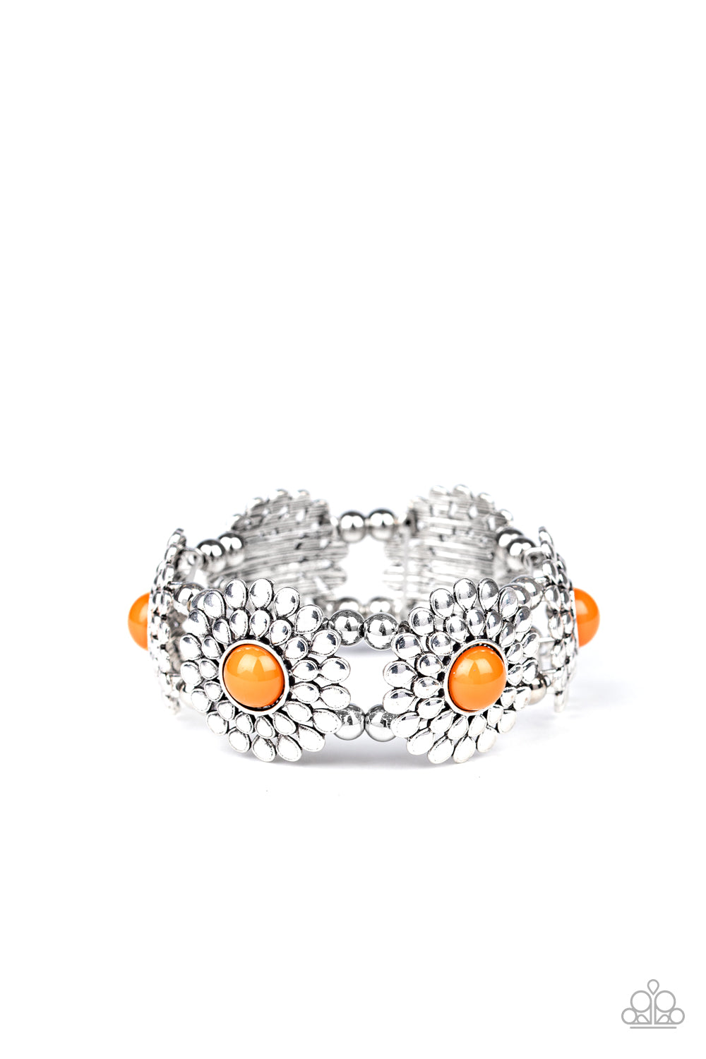 Bountiful Blossoms - Orange Stretch Bracelet