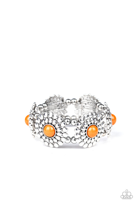 Bountiful Blossoms - Orange Stretch Bracelet