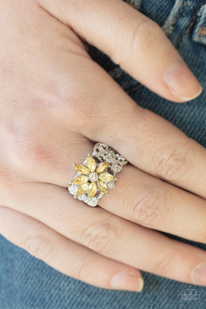 Brilliantly Blooming - Yellow -Paparazzi Ring