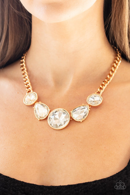 All The World's My Stage - Gold - Paparazzi Necklace