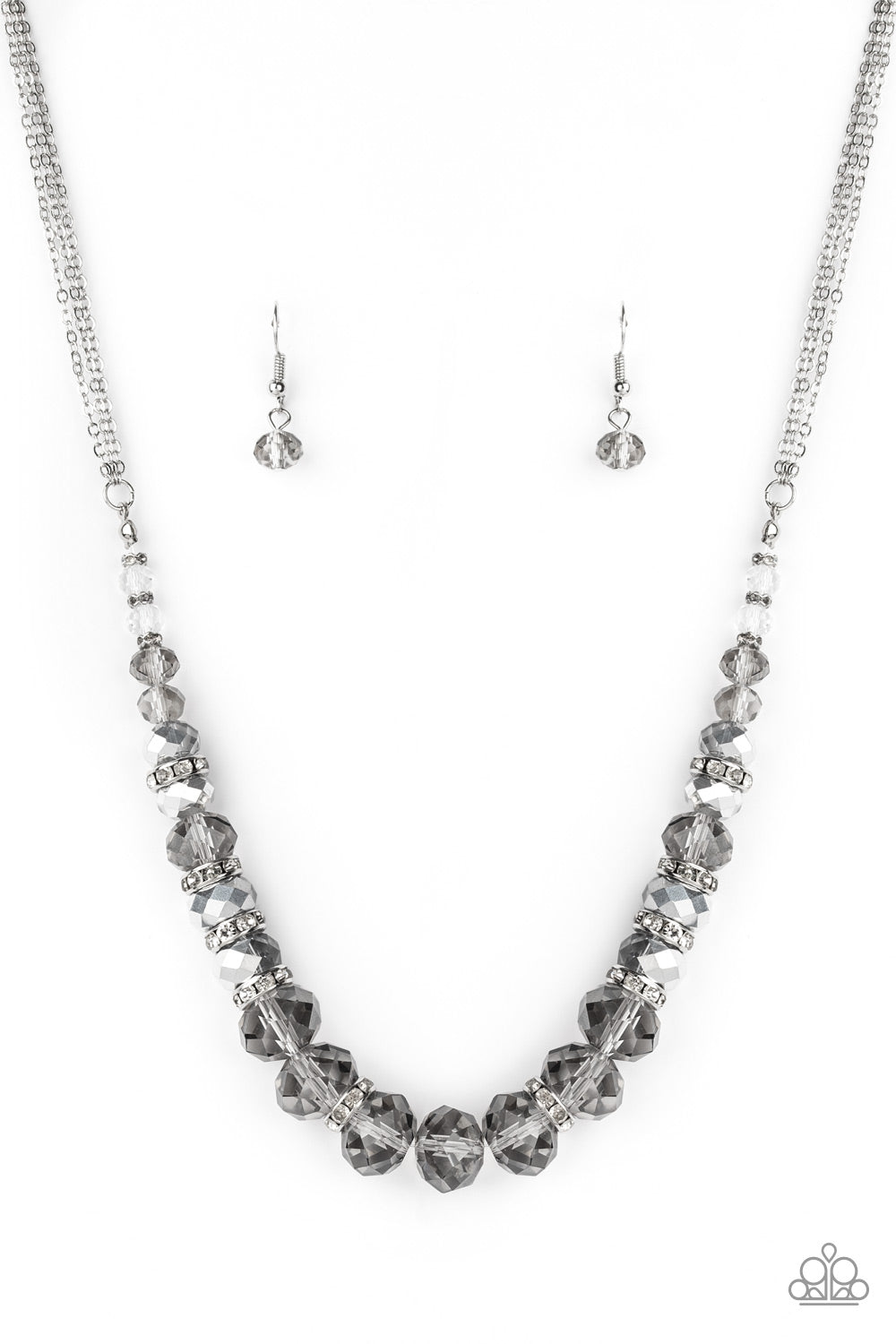 Distracted by Dazzle - Silver - Paparazzi Necklace