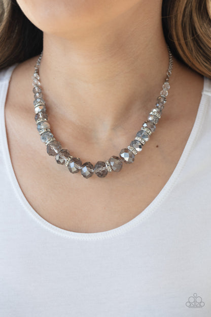 Distracted by Dazzle - Silver - Paparazzi Necklace