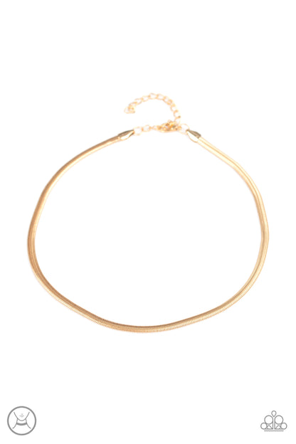 Flat Out Fierce - Gold - Paparazzi Necklace