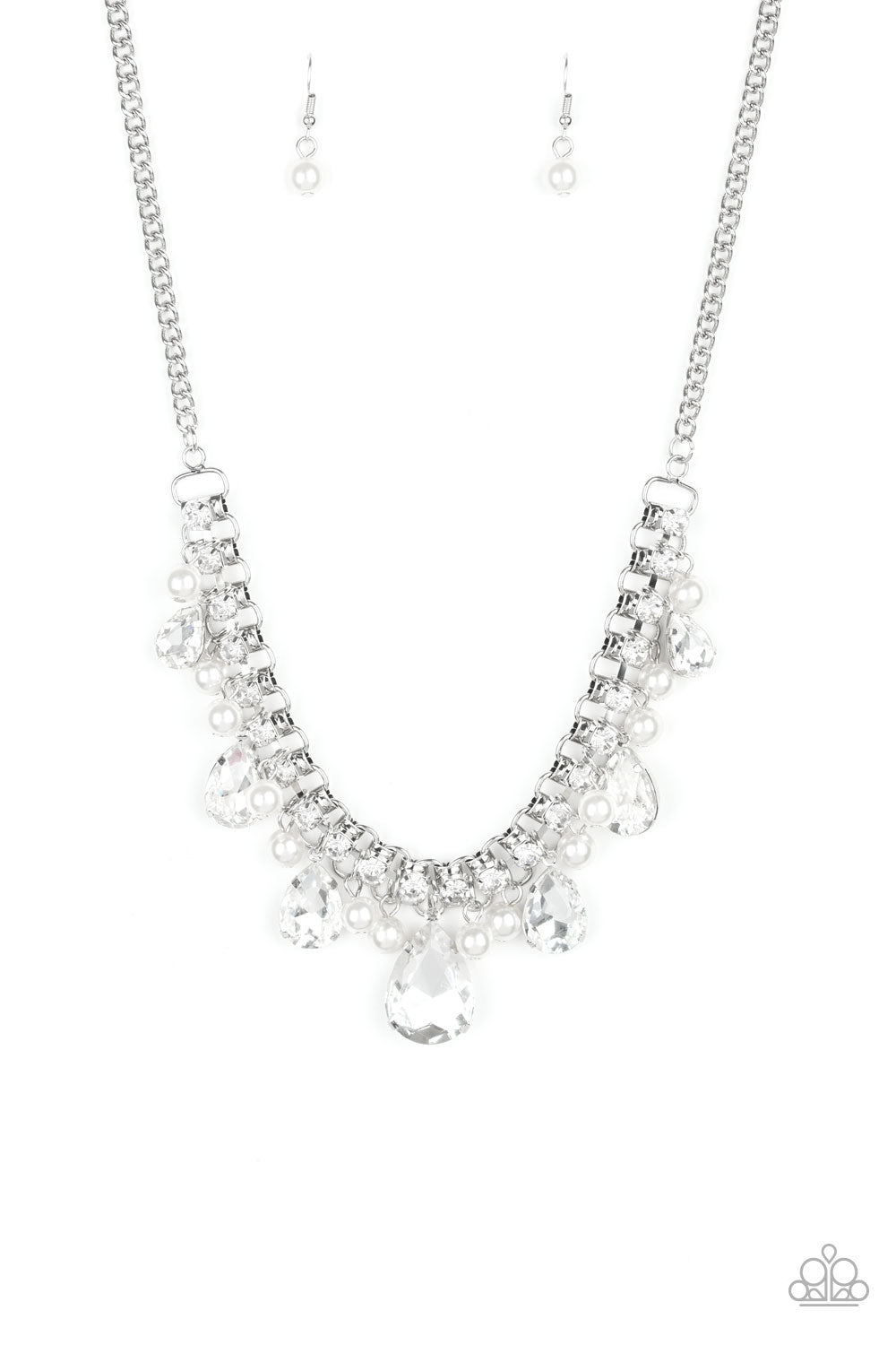 Knockout Queen - White - Paparazzi Necklace