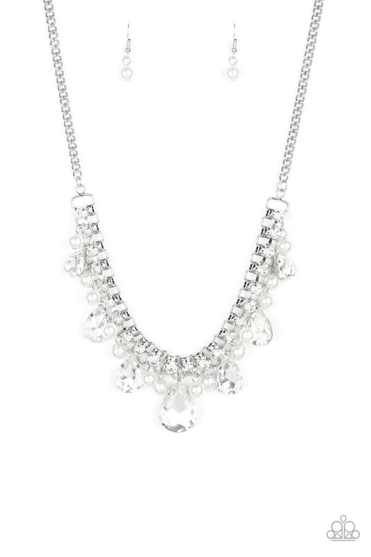 Knockout Queen - White - Paparazzi Necklace