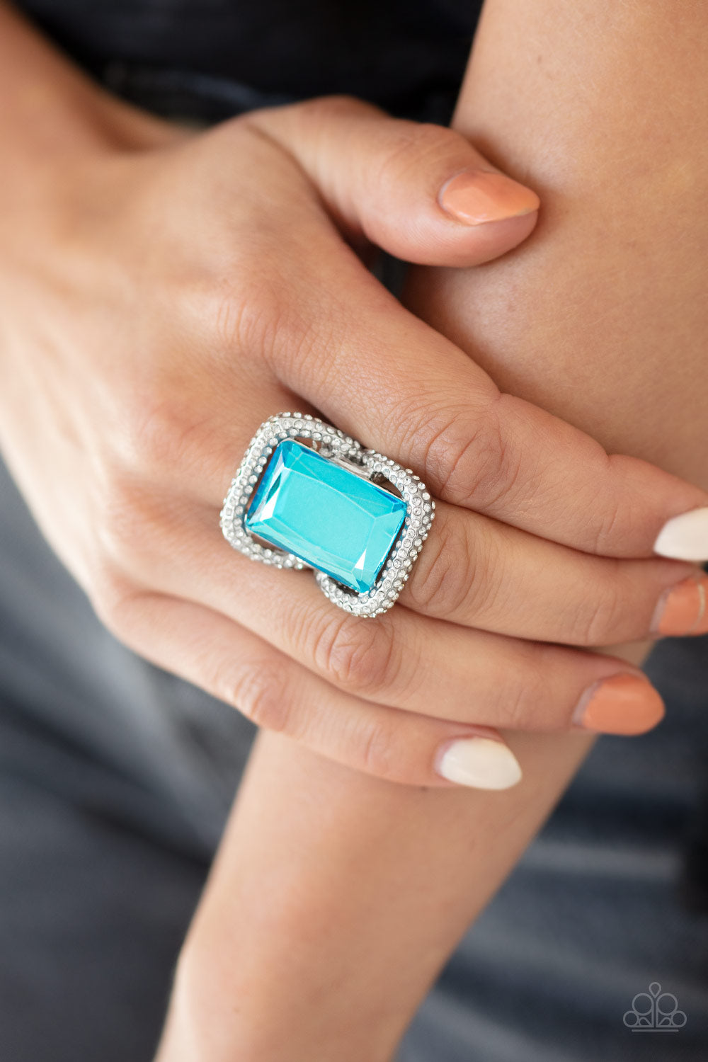 Deluxe Decadence - Blue - Paparazzi Ring