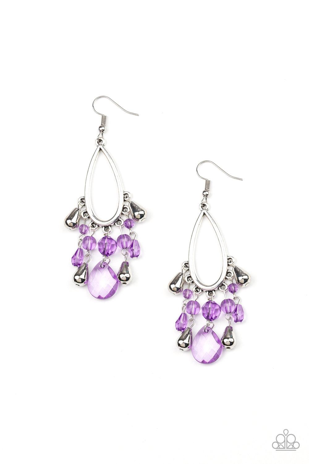Summer Catch - Purple Fish Hook Earrings