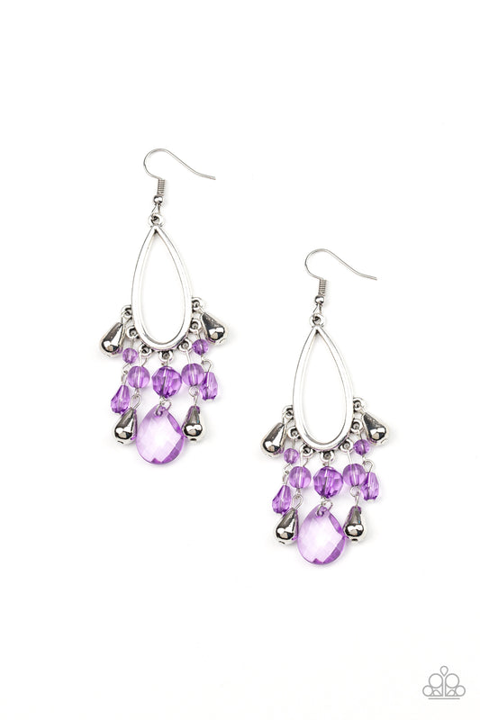 Summer Catch - Purple Fish Hook Earrings