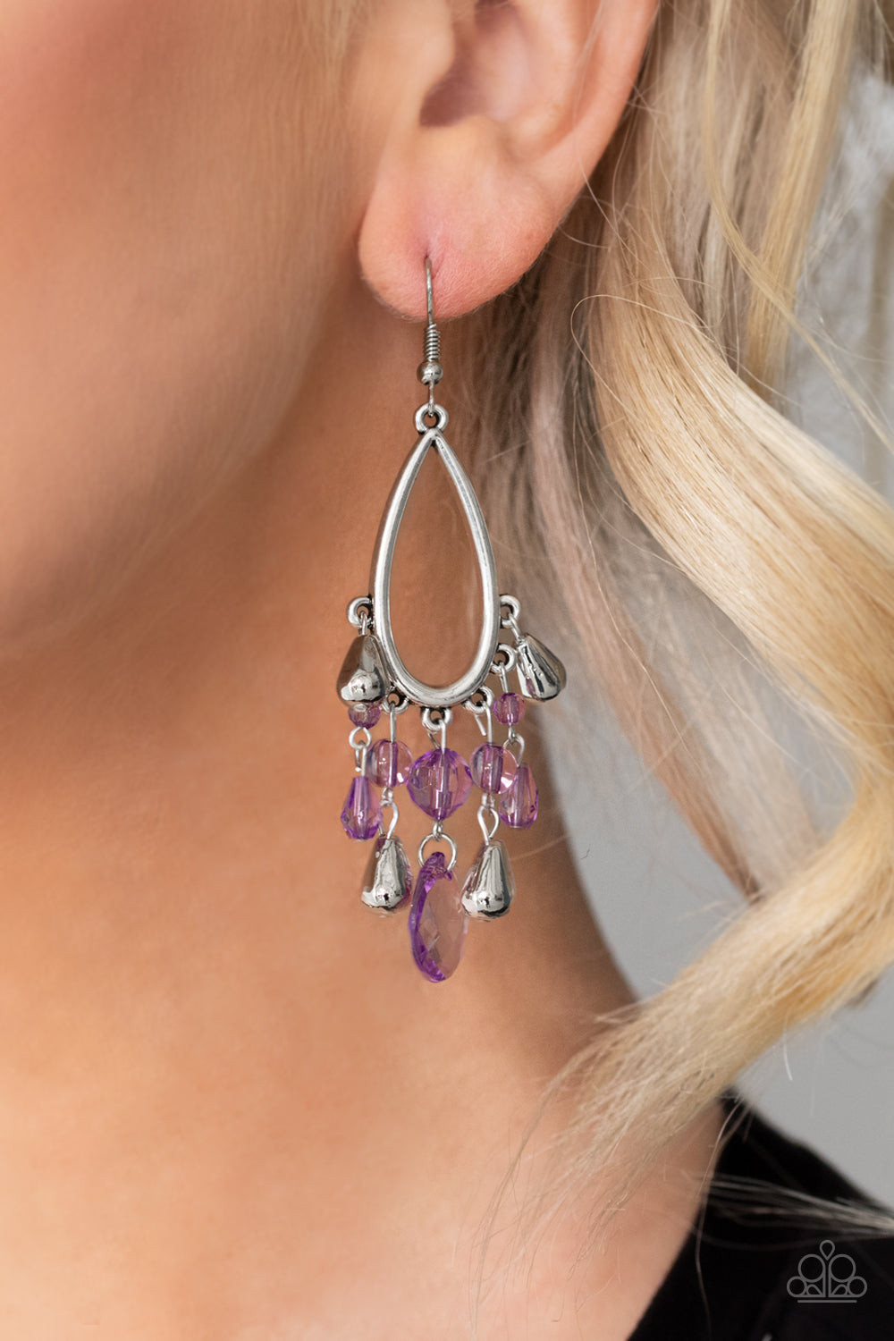 Summer Catch - Purple Fish Hook Earrings