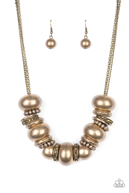 Only The Brave - Brass - Paparazzi Necklace