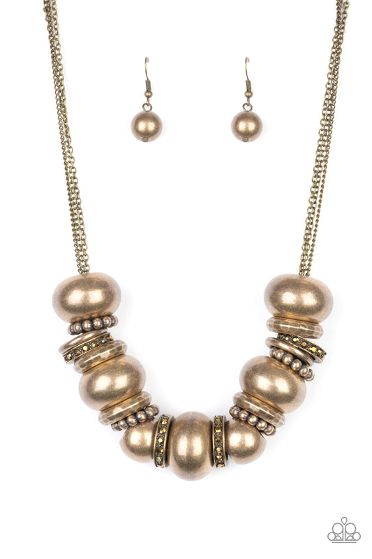 Only The Brave - Brass - Paparazzi Necklace