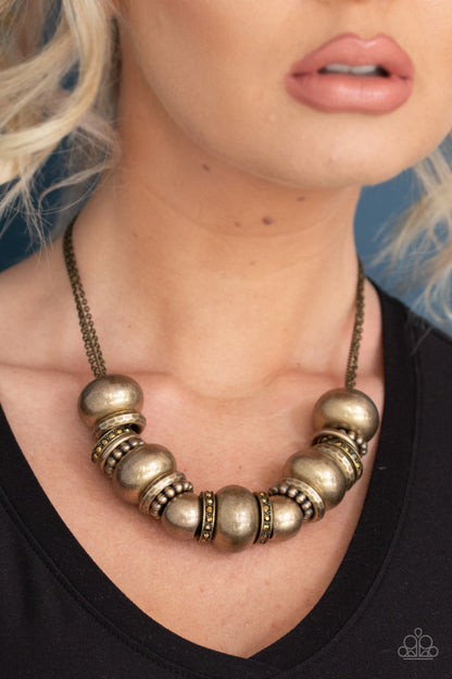 Only The Brave - Brass - Paparazzi Necklace