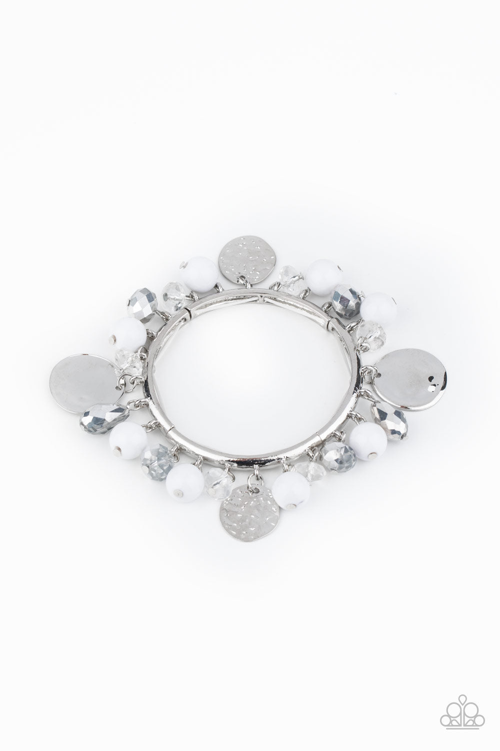 Charming Treasure - White Stretch Bracelet