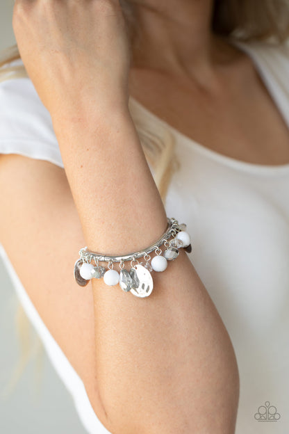 Charming Treasure - White Stretch Bracelet