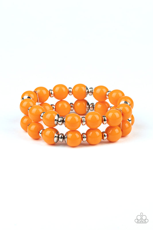 Bubble Blast Off - Orange Stretch Bracelet