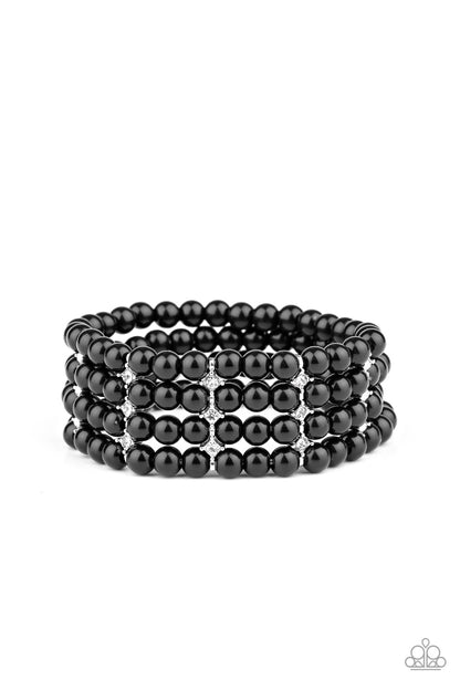 Stacked To The Top - Black - Paparazzi Bracelet