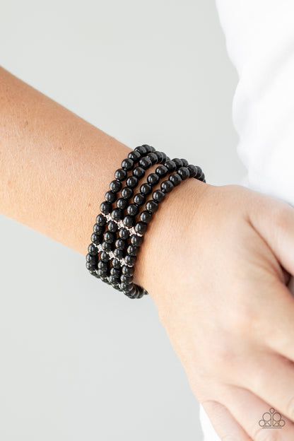 Stacked To The Top - Black - Paparazzi Bracelet
