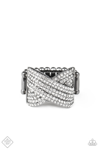 Girl Boss Glitter - Black - Paparazzi Ring