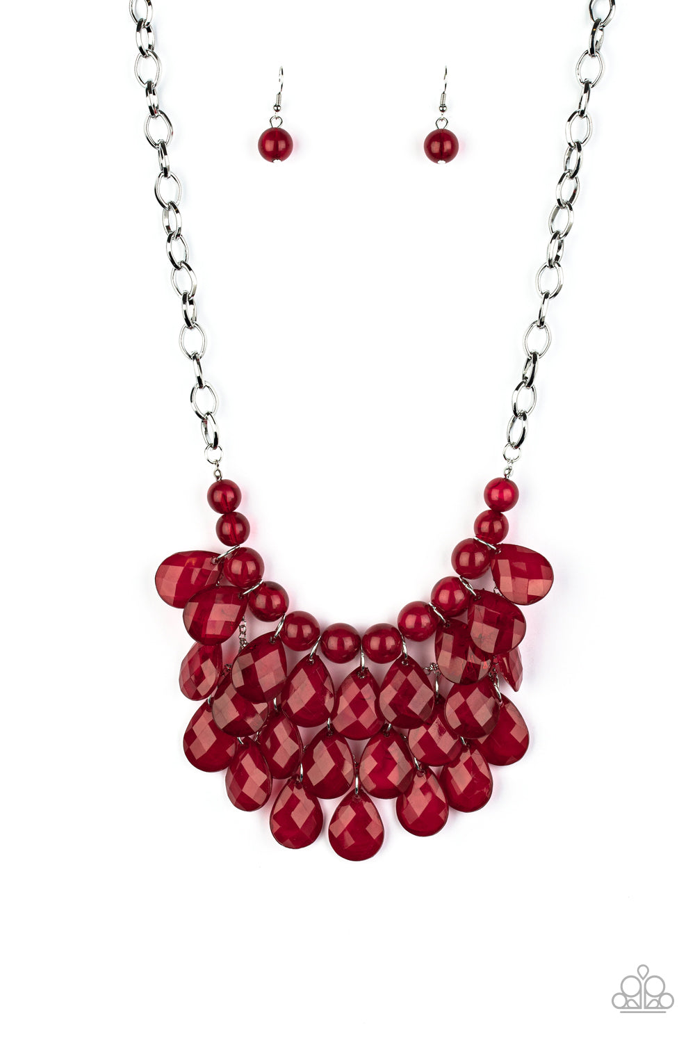 Sorry To Burst Your Bubble - Red - Paparazzi Necklace