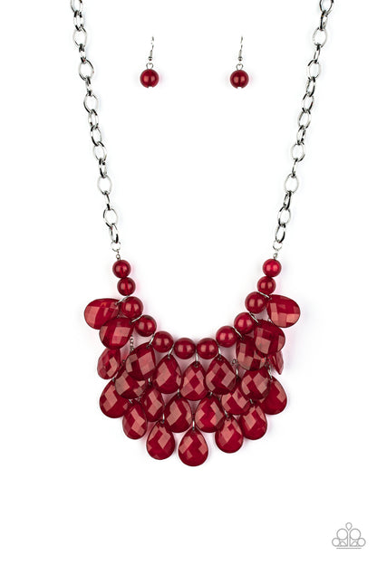 Sorry To Burst Your Bubble - Red - Paparazzi Necklace
