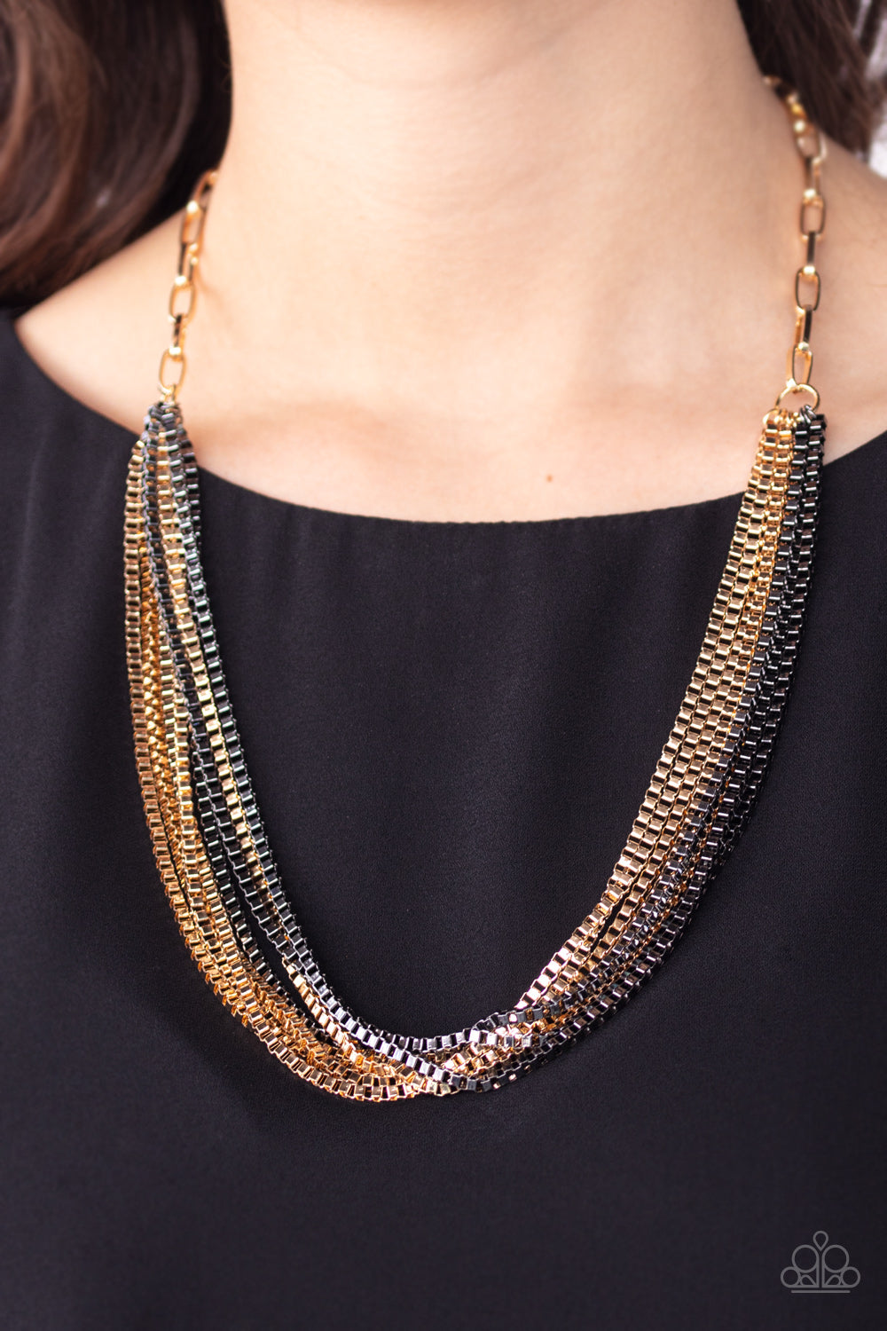 Beat Box Queen - Gold - Paparazzi Necklace