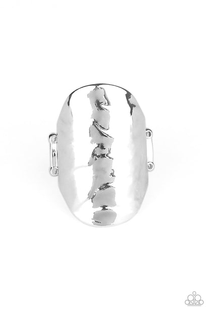 Retro Ripple - Silver - Paparazzi Ring