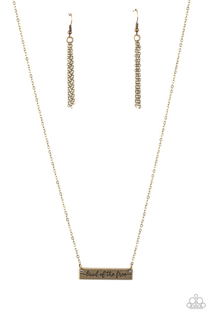 Land Of The Free - Brass - Paparazzi Necklace