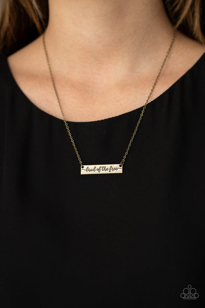 Land Of The Free - Brass - Paparazzi Necklace