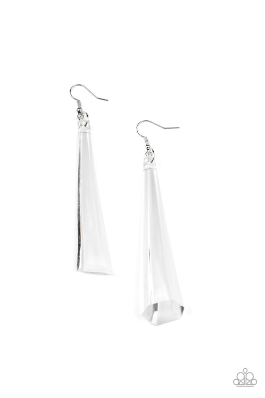 Break The Ice - White Earrings