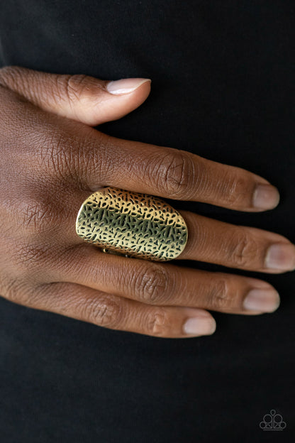 Glyphs - Brass - Paparazzi Ring