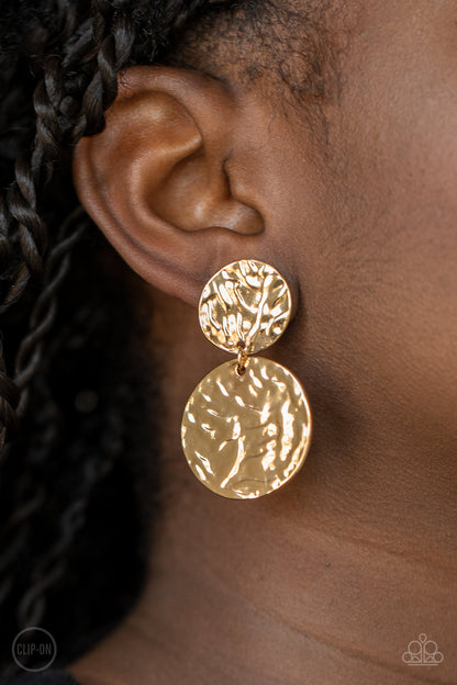 Relic Ripple - Gold - Paparazzi Earrings