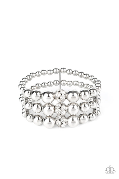 Icing On The Top - White - Paparazzi Bracelet