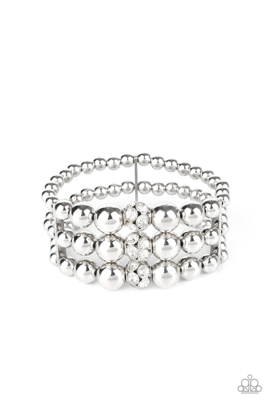 Icing On The Top - White - Paparazzi Bracelet