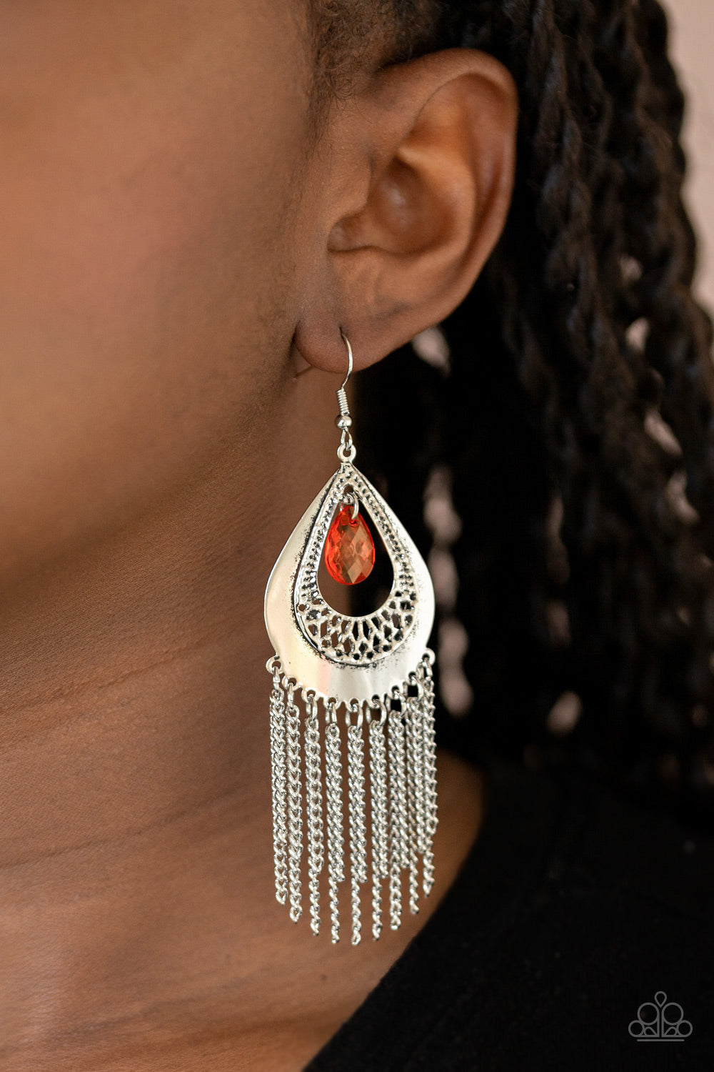 Scattered Storms - Red Fish Hook Earrings