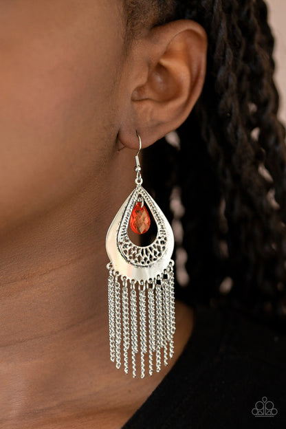 Scattered Storms - Red Fish Hook Earrings