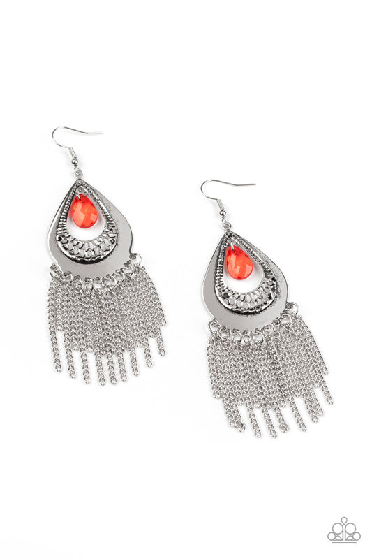 Scattered Storms - Red Fish Hook Earrings