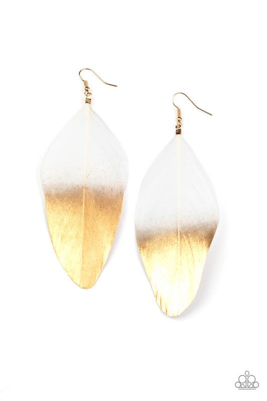 Fleek Feathers - White Fish Hook Earrings