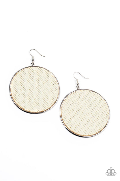 Wonderfully Woven - White Earrings Fish Hook Earrings