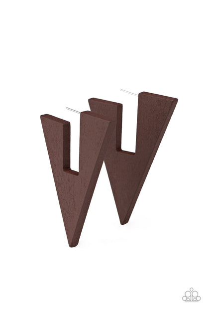 Boardroom Bravado - Brown - Paparazzi Earrings